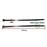 GT 150X4STKB PLASTİK CIRT KELEPÇE SABİT TIRNAKLI 15 CM X 4 MM SİYAH | KABLO BAĞI | 10 ADET