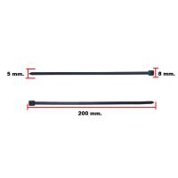 GT 200X8X5KPK CIRT KELEPÇE 20 CM X 5 MM SİYAH PLASTİK | 100 ADET PAKET | KİLİTLİ KABLO BAĞI