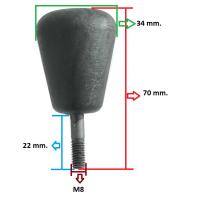 GT 70X34X22XM8 GUTSY KLIPS CİVATALI TOPUZ BOYx70 MMxKAFA:34 MMxCİVATA BOY:22 CİVATA ÇAP METRİK 8