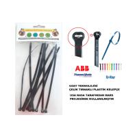 TYRAP 48X190NSCP10 ÇELİK TIRNAKLI PLASTİK CIRT KELEPÇE 19CM X 4x8MM (100 ADET) KABLO BAĞI - SİYAH KABLO KLİPSİ (Ty-Rap thomas & betts) (Made in UxSxAx)