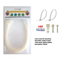 TYRAP 48X300SBP10 NATUREL PLASTİK KELEPÇE BEYAZ KABLO BAĞI 30 CM X 4x8 MM 10 ADET (Ty-Rap thomas & betts) (Made in UxSxAx)