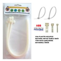 TYRAP 8X370BSP10 NATUREL PLASTİK KELEPÇE BEYAZ KABLO BAĞI 37 CM X 8MM 10 ADET (Ty-Rap thomas & betts) (Made in UxSxAx)